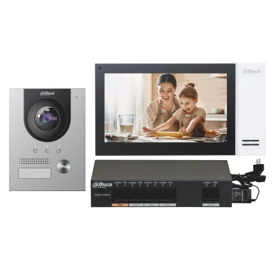 Dahua KTP01 Kit de portier vidéo - IP PoE - écran TFT LCD de 7&quot; (Version Kit)