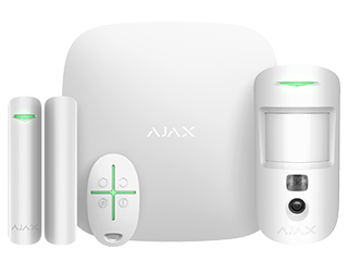 Ajax Starter KitCam-W - Centrale Ajax- Hub 2  -1x détecteur MotionCam -  -1x DoorProtect -1x porte-clés SpaceControl.