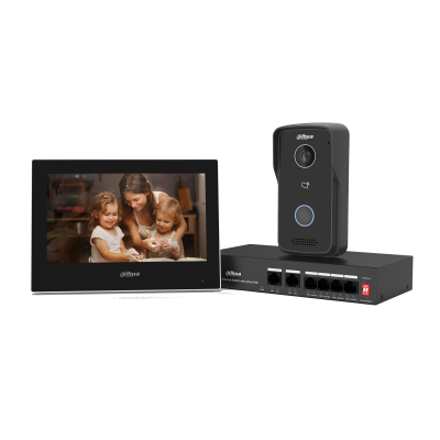 Dahua KTP03 Kit de portier vidéo - IP PoE - écran TFT LCD de 7&quot; (Version Kit) 