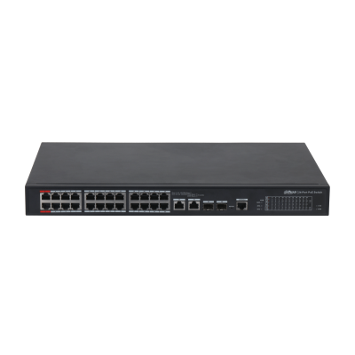 DAHUA PFS4226-24ET-360 - Switch Managed 24 x 10/100 (PoE+) + 2 x Gigabit Uplink - 2x Gigabit SFP rack-mountable PoE+ (360 W)
