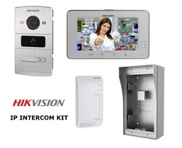 [DS-KV8102-IM-SET] Hikvision DS-KIS601 IP Intercom Set - 1Button 1.3 MP 7&quot; Silver, White