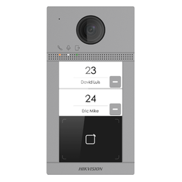[DS-KV8213-WME1]  Hikvision DS-KV8213-WME1/S Platine de rue Surface Aluminium 2 x Bouton, PoE/ 12 VDC, Carte Mifare WIFI - 2 relais