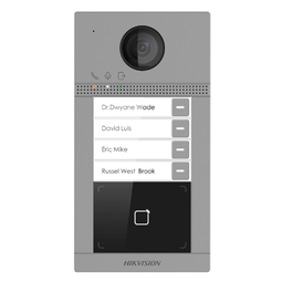 [DS-KV8413-WME1]  Hikvision DS-KV8413-WME1/S Station de porte Surface Aluminium 4 x Bouton, PoE/ 12 VDC, Carte Mifare WIFI - 2 relais