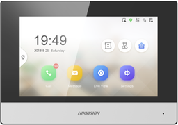 [DS-KH6320-WTE1] Hikvision DS-KH6320-WTE1 7“ Touch-Screen Wi-Fi 802.11b/g/n; PoE/ 12 VDC. TF card, max 32G