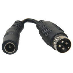 [CON-DC05] DC adapter - 105 mm long - Mini Din male connector - Standard male connector - Adapts standard power supply - For  DVRs