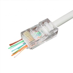 [CON-CAT6UTP-EZ] RJ45 UTP-CAT6  Connecteurs traversants Pour sertir/ Pack 50PCS