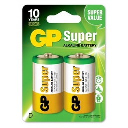 [BATT-LR20X2] GP Batteries Super Alkaline D, 13A/LR20, 2-pack