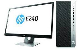 [PCDESK-HPELITE800G3] HP EliteDesk 800 G3 i5-7400T  Mini-PC Intel® Core™ i5 16 Go 256 Go SSD Windows 10 Pro Noir, Argent - Clavier/Souris USB - Moniteur  HP P24v G4 23.8p HDMI