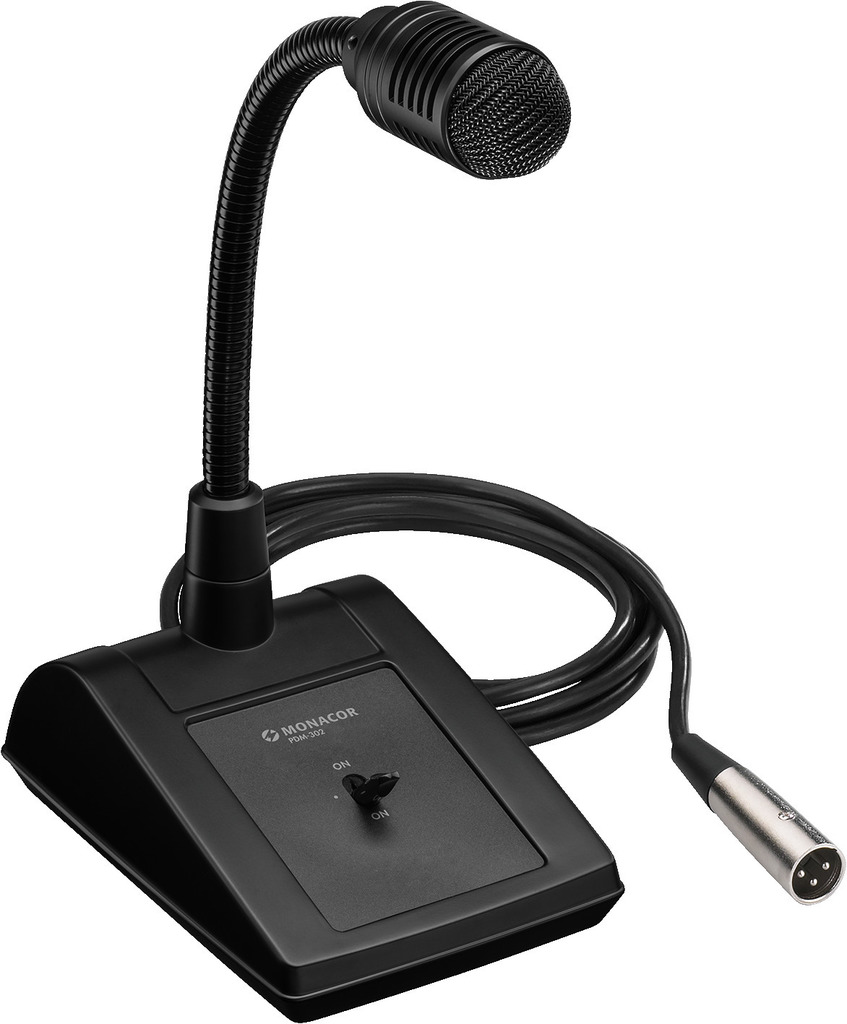 PDM-302-MICRO TABLE PA XLR Interrupteur silencieux PTT (Push to Talk ...