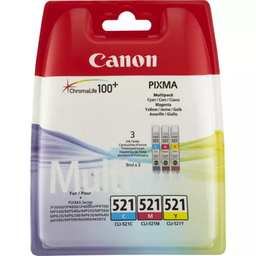 [CLI-521(C/M/Y)] Canon CLI-521 C/M/Y Multipack de cartouches d'encre couleur 