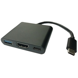 [HDMI-CONV2995] Roline-Value 12.99.1131 Type C - HDMI Adapter, M/F, 1x USB 3.2 Gen 1 A F, 1x Type C (Power Delivery)