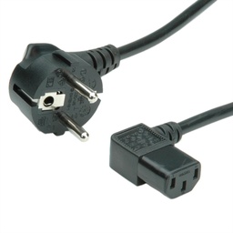[POWER-CAB1118] Roline-Value 19.99.1118 Power Cable, angled IEC Connector, black