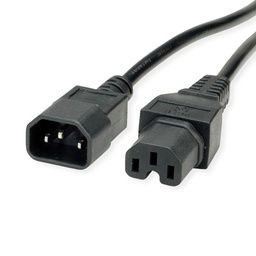 [POWER-CAB1122] Roline-Value 19.99.1122 Cable de raccordement  IEC320/C14 M - C15 F, noir, 1,8 m