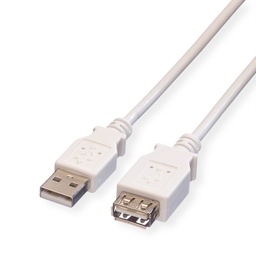 [USB-CAB8949] Roline-Value 11.99.8949 USB 2.0 Cable, A - A, M/F, white