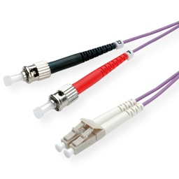 VALUE Fibre Optic Jumper Cable  MultiMode , 50/125µm, LC/ST, OM4, violet
