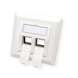 [25.16.8579/F] Value 25.16.8579 VALUE Prise Murale Encastrée double Vide pour Connecteur keystone.