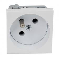 [DLX-24546W] PRISE Electrique  45X45  BLANCHE 2x Modules