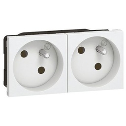 [DLX-24586W] PRISE DOUBLE 45X45  BLANCHE 4x Modules