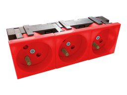 [DLX-24588R] PRISE DE TERRE TRIPLE 45X45 ROUGE