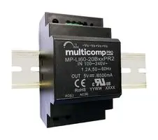[DINDC48V-60W] MULTICOMP PRO  MP-LI60-20B48PR2   60 W, 48 VDC, 1.25 A Alimentation rail DIN AC/DC (PSU) 1 sortie