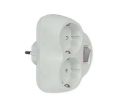 [19211] ELMARK ADAPTOR DOUBLE WITH  SWITCH 16A 250V