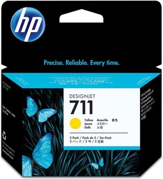 [INK-711Y(3)] HP 711 (CZ136A) - Paquet de 3 - Jaune - Cartouche d'encre - Multipack