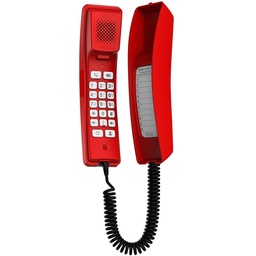 [H2U-R] Fanvil - H2 Téléphone SIP mural filaire monobloc pour hôtels et bâtiments accueillant du public Rouge